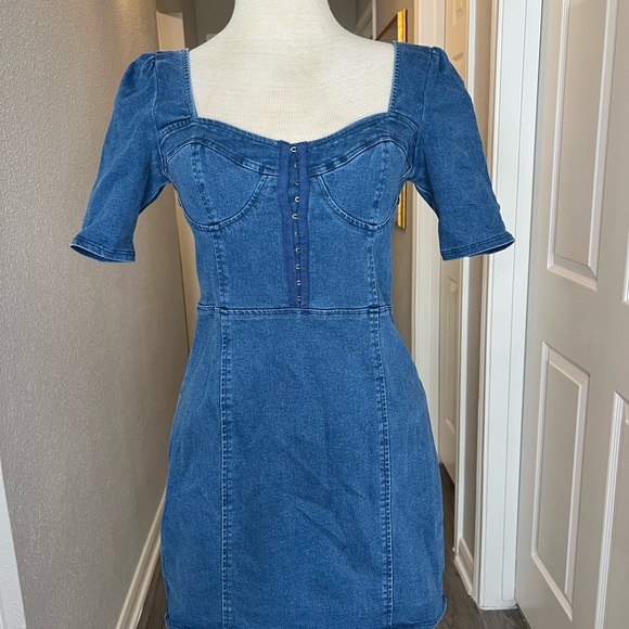 Kittenish Capri Corset Denim Jean Dress Medium - Picture 11 of 13